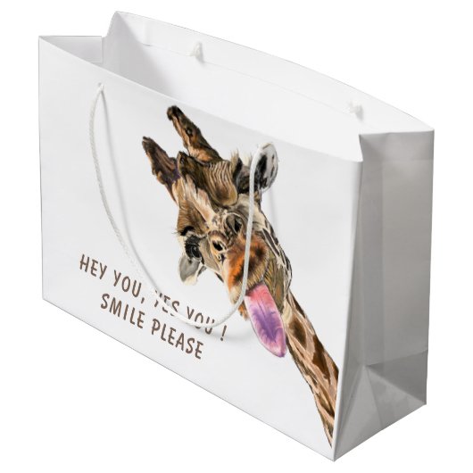 Funny cadeautas met speelse giraffe - aangepaste t (Achterkant Gekanteld)