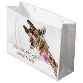 Funny cadeautas met speelse giraffe - aangepaste t (Voorkant Gekanteld)