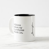 Funny Caffeine Coffee Mug Sarcastic Humor    Tweekleurige Koffiemok (Voorkant links)