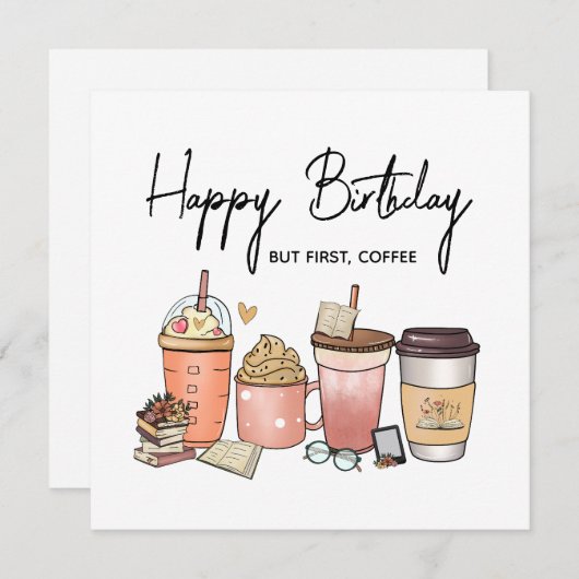– Funny Caffeine Lover Birthday Greeting Feestdagenkaart (Voorkant / Achterkant)