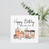 – Funny Caffeine Lover Birthday Greeting Feestdagenkaart (Staand voorkant)