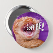 Funny Caffeine Loving Cat Coffee Ronde Button 4,0 Cm (Voorkant /achterkant)