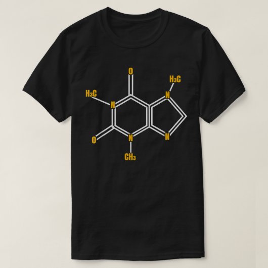 Funny Caffeine Molecule Science Thmed Coffee Love T-shirt (Design voorkant)