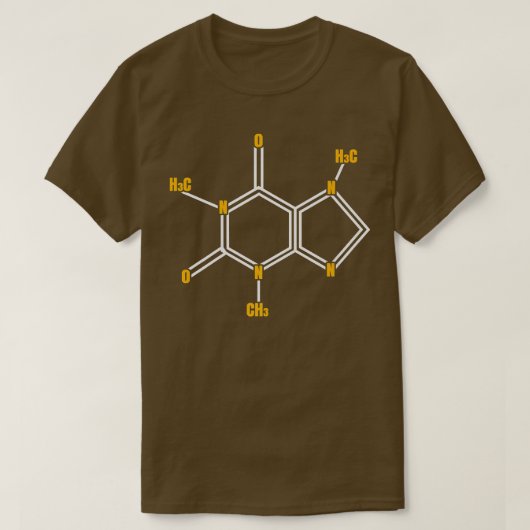 Funny Caffeine Molecule Science Thmed Coffee Love T-shirt (Design voorkant)