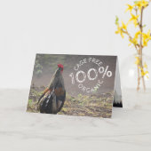 Funny Cage Free Rooster Happy Birthday Kaart (Gele Bloem)