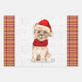 Funny Cairn Kersthond en Holiday Pset Inpakpapier Vel (Voorkant)