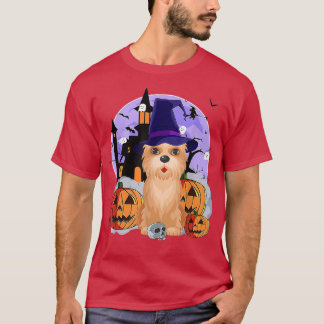 Funny Cairn Terrier Dog Halloween Witch Pumpkin T-shirt