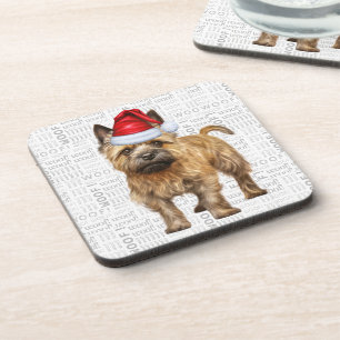 Funny Cairn Terrier Dog Wof Word Art Holiday Bier Onderzetter