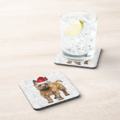 Funny Cairn Terrier Dog Wof Word Art Holiday Bier Onderzetter (Rechterzijde)