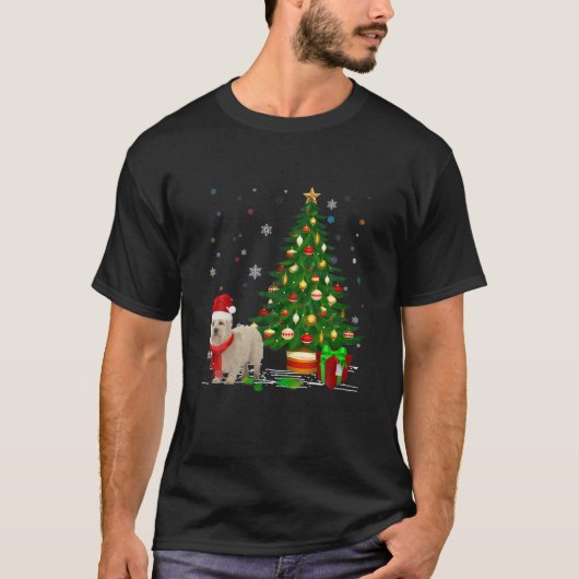 Funny Cairn Terrier Dogs Lover Gift Santa Hat Cair T-shirt (Voorkant)