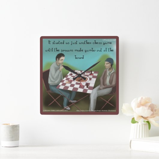 Funny Cajun Chef Square Wall klok (Huis)