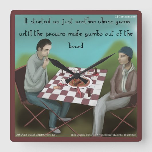 Funny Cajun Chef Square Wall klok (Voorkant)