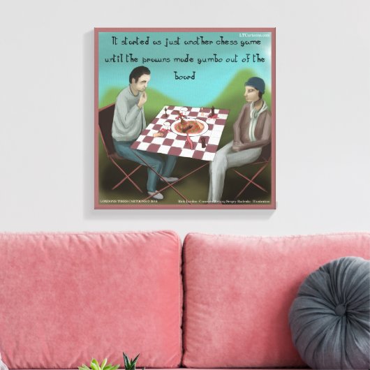 Funny Cajun Chess Canvas Print (Insitu (Woonkamer))