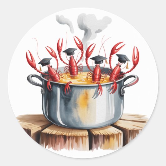 Funny Cajun Graduation Party Ronde Sticker (Voorkant)