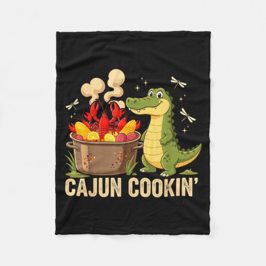 Funny Cajun Louisiana Boil Alligator Crawfish Mard Fleece Deken (Voorkant)