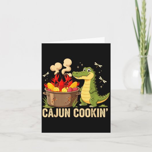 Funny Cajun Louisiana Boil Alligator Crawfish Mard Kaart (Voorkant)