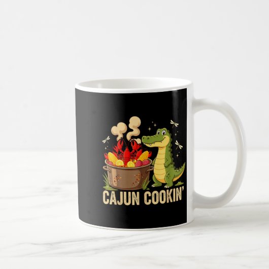 Funny Cajun Louisiana Boil Alligator Crawfish Mard Koffiemok (Rechts)