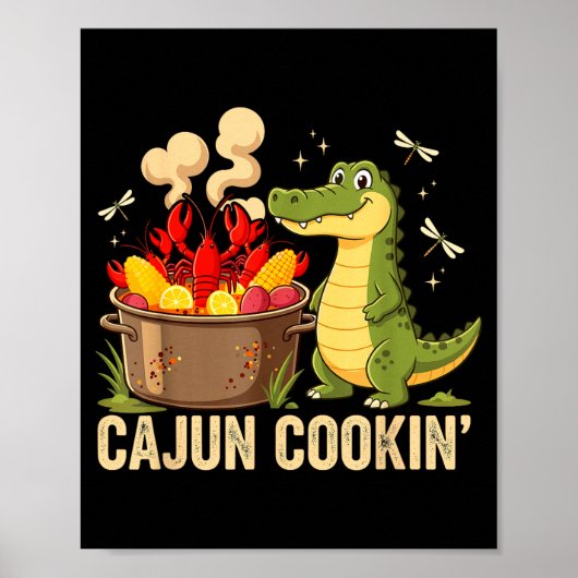 Funny Cajun Louisiana Boil Alligator Crawfish Mard Poster (Voorkant)