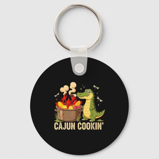 Funny Cajun Louisiana Boil Alligator Crawfish Mard Sleutelhanger (Voorkant)