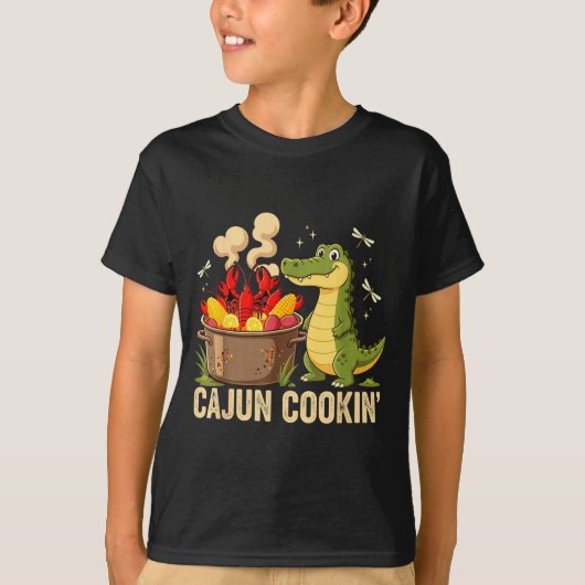 Funny Cajun Louisiana Boil Alligator Crawfish Mard T-shirt (Voorkant)