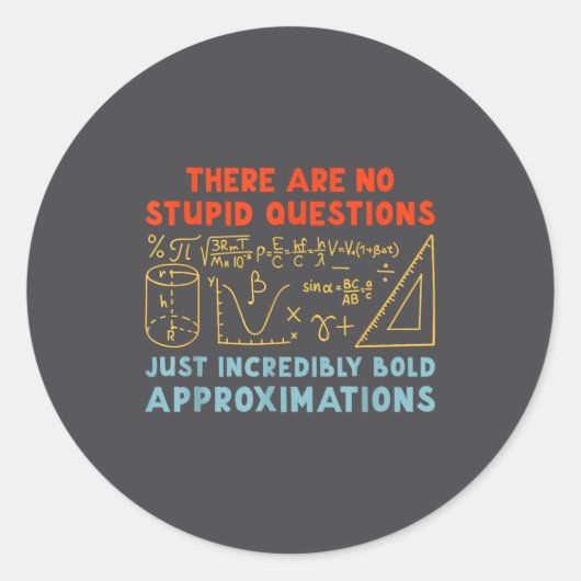 Funny Calculus Teacher Math Lover Mathematics Sarc Ronde Sticker (Voorkant)