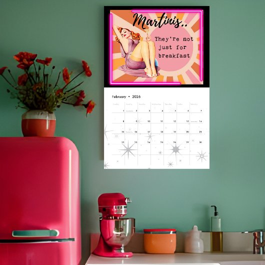 Funny Calendar For Her Gift Best Friend PinUp Girl Kalender