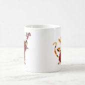 Funny Calico Cat Palling Cello Art Cartoon Koffiemok (Center)