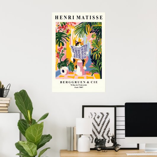 Funny Calico Cat Print - Matisse Style Bathroom (Thuiskantoor)