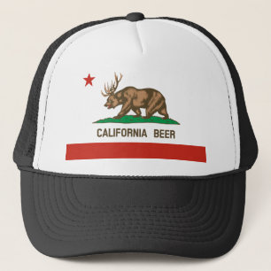 Funny California Beer State Flag Trucker Hat Pet
