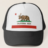 Funny California Beer State Flag Trucker Hat Trucker Pet (Voorkant)