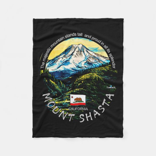 Funny California's Majestic Mount Shasta Hiking Mo Fleece Deken (Voorkant)
