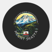 Funny California's Majestic Mount Shasta Hiking Mo Ronde Sticker (Voorkant)