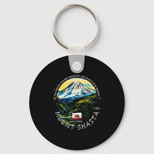 Funny California's Majestic Mount Shasta Hiking Mo Sleutelhanger (Voorkant)