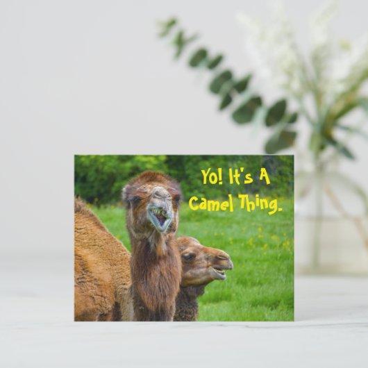 Funny Camel Animal Briefkaart (Staand voorkant)