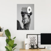 Funny Camel Bathroom Art Print, Toilet Paper Humor Poster (Thuiskantoor)
