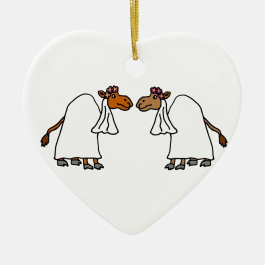 Funny Camel Bride en Bride Keramisch Ornament (Voorkant)