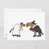 Funny Camel Bride en Groom Wedding Cartoon Briefkaart (Voorkant / Achterkant)