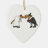 Funny Camel Bride en Groom Wedding Cartoon Keramisch Ornament (Rechts)