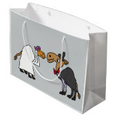 Funny Camel Bride en Groom Wedding Cartoon Large Cadeautasje (Achterkant Gekanteld)