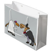 Funny Camel Bride en Groom Wedding Cartoon Large Cadeautasje (Voorkant Gekanteld)