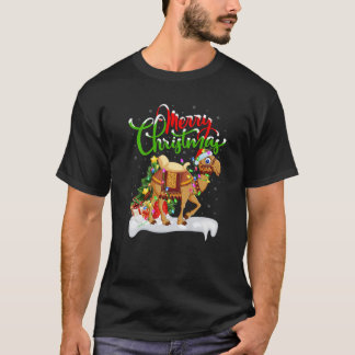 Funny Camel Dierenvriend Xmas Lighting Camel Chris T-shirt