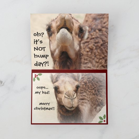 Funny Camel Hump Day Christmas Kaart (Binnen)
