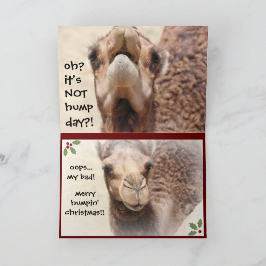 Funny Camel Hump Day kerstkaart (2) Feestdagen Kaart (Binnen)