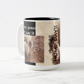 Funny Camel HUMP DAY Mok, zwart & veran Tweekleurige Koffiemok (Voorkant links)