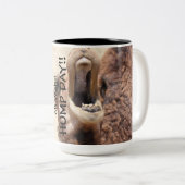 Funny Camel HUMP DAY Mok, zwart & veran Tweekleurige Koffiemok (Voorkant rechts)