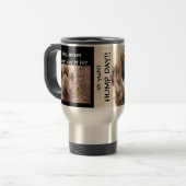 Funny Camel HUMP DAY Travel Mug, Black & Tan Reisbeker (Voorkant links)