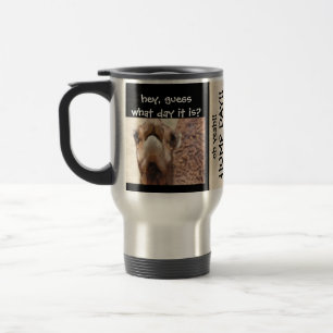 Funny Camel HUMP DAY Travel Mug, Black & Tan Reisbeker