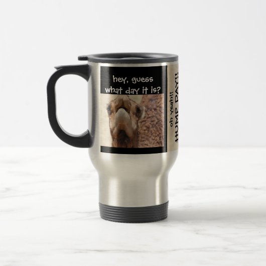 Funny Camel HUMP DAY Travel Mug, Black & Tan Reisbeker (Links)