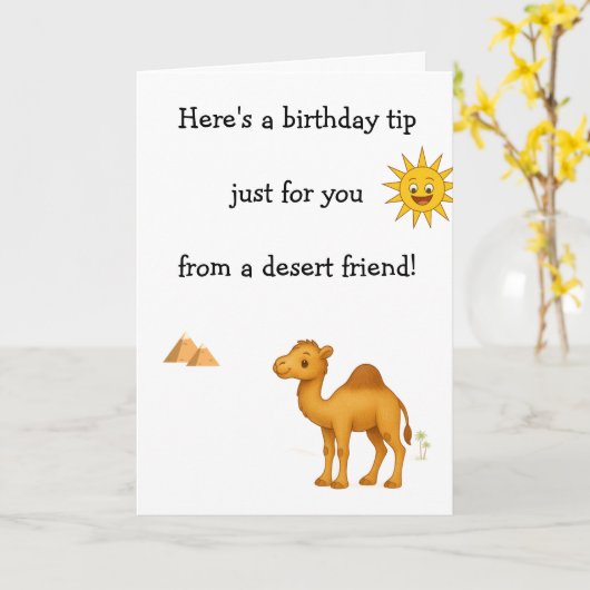 Funny Camel Knees Age Burn  Kaart (Gele Bloem)