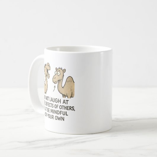 Funny Camel Mok – Witty Quote Cup (Voorkant links)